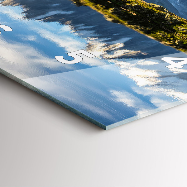 Square glass wall clock Chamonix Valley, French Alps