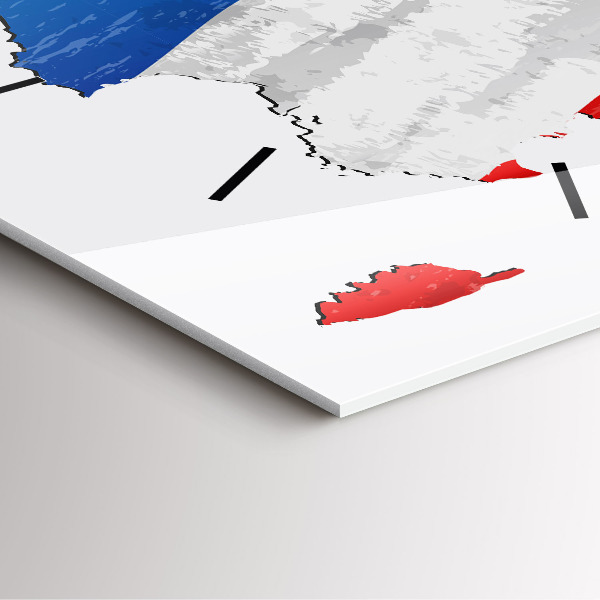 Square glass wall clock Flag of France