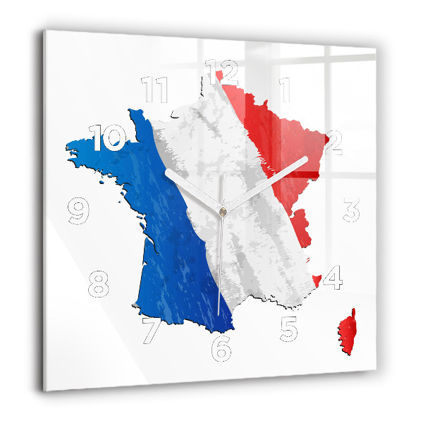 Square glass wall clock Flag of France