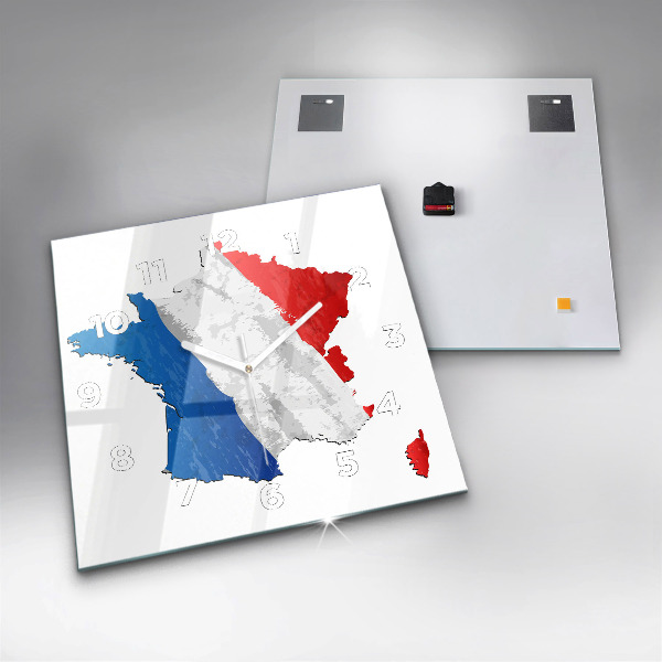 Square glass wall clock Flag of France