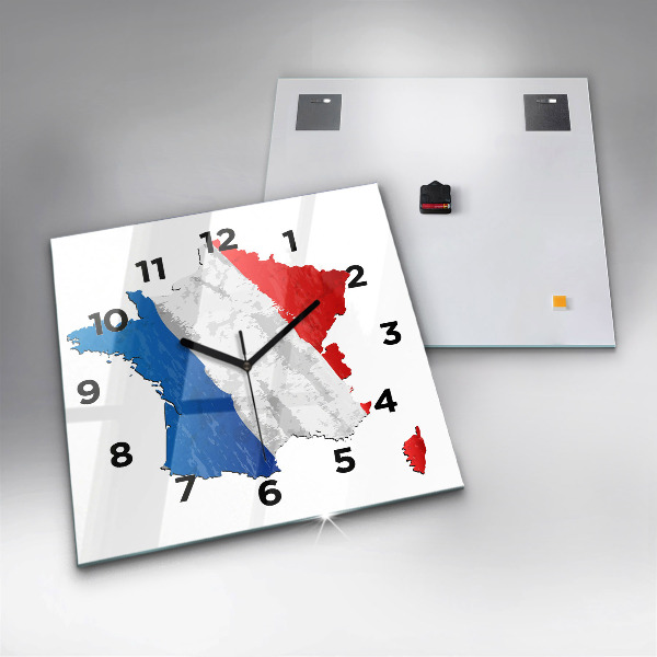 Square glass wall clock Flag of France