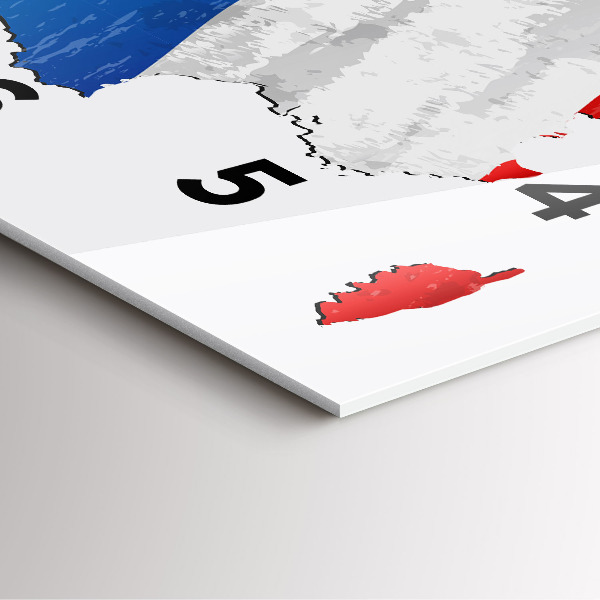 Square glass wall clock Flag of France