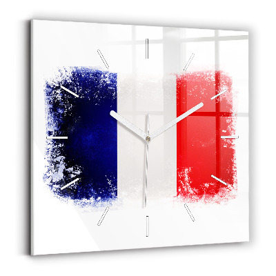 Square glass wall clock Flag of France