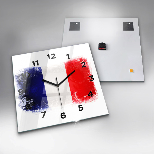 Square glass wall clock Flag of France