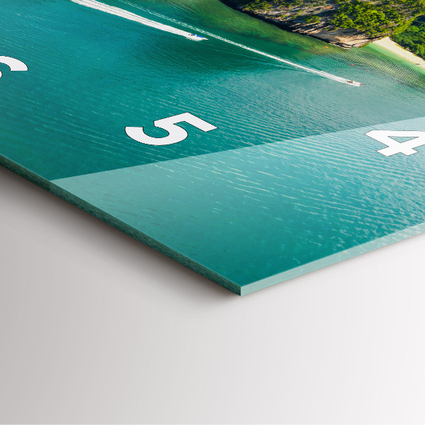 Square glass wall clock Island in Thailand