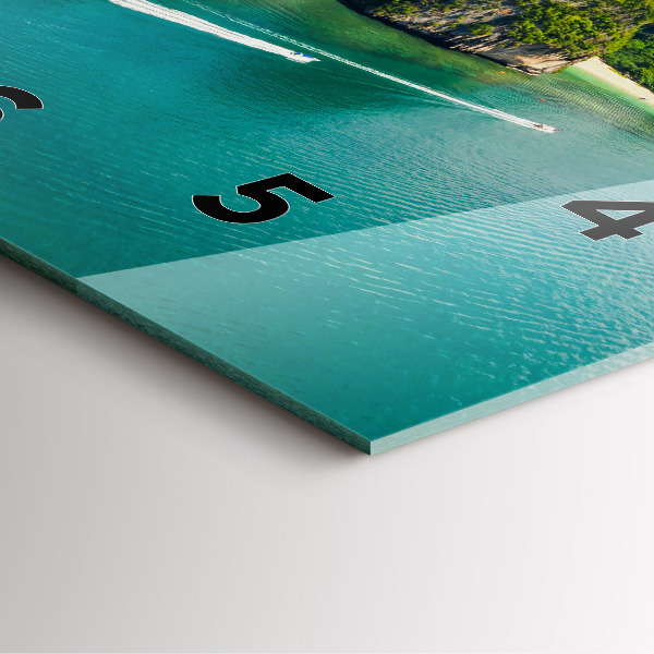 Square glass wall clock Island in Thailand