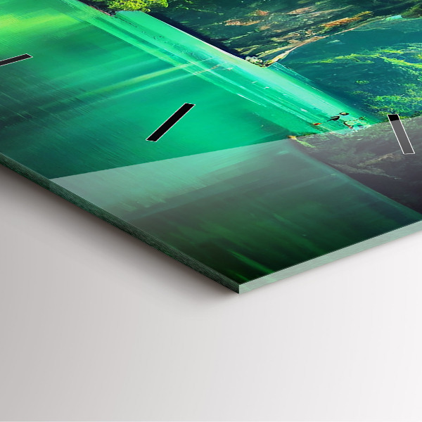 Square glass wall clock Thailand's natural landscape