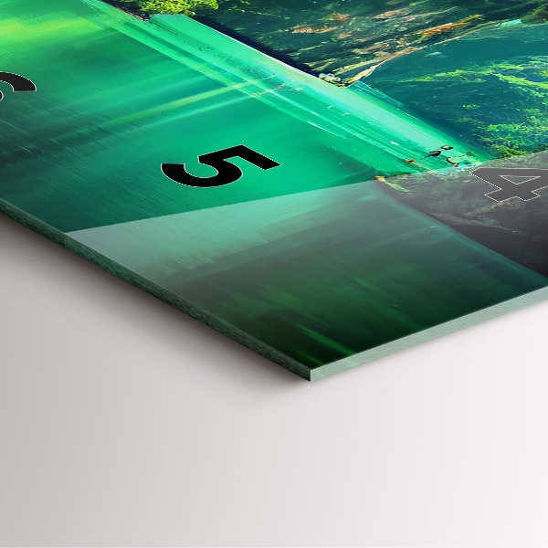 Square glass wall clock Thailand's natural landscape