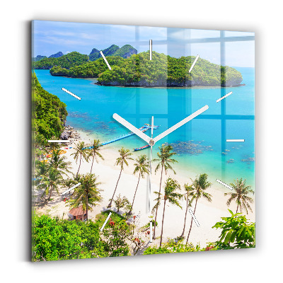 Square glass wall clock National Park Thailand