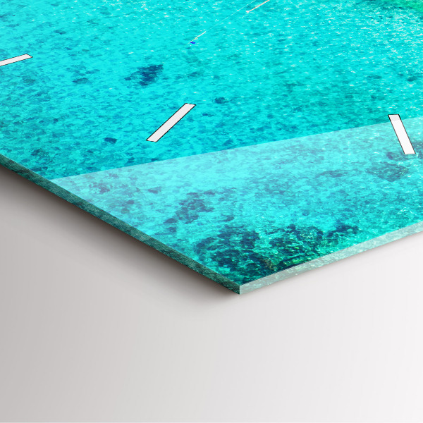 Square glass wall clock Tropical beach Koh Tao