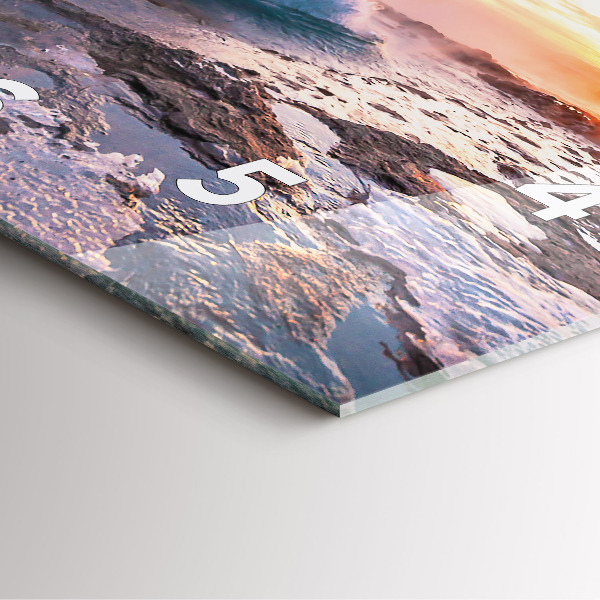 Square glass wall clock Geyser on the island of Iceland