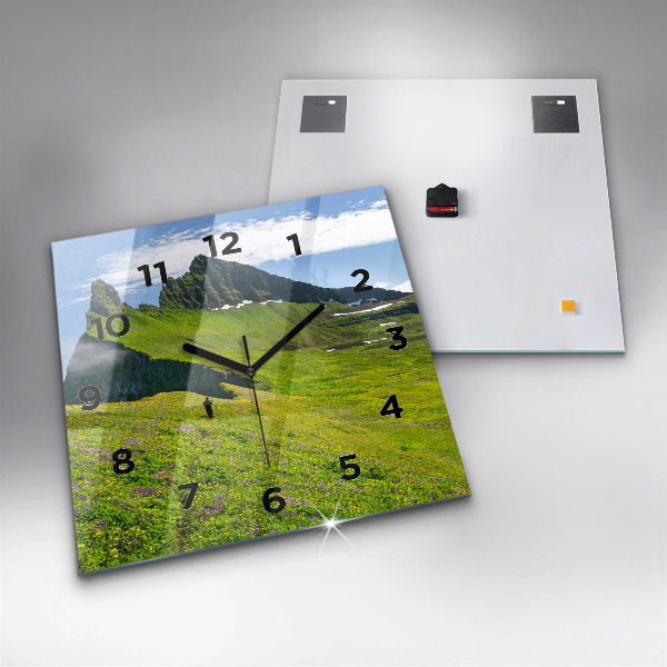 Square glass wall clock Hornstrandir Reserve Iceland