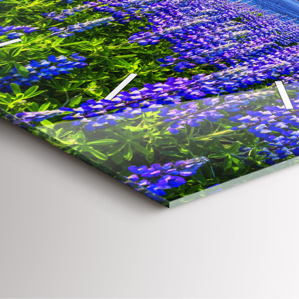 Square glass wall clock Mountain view Iceland