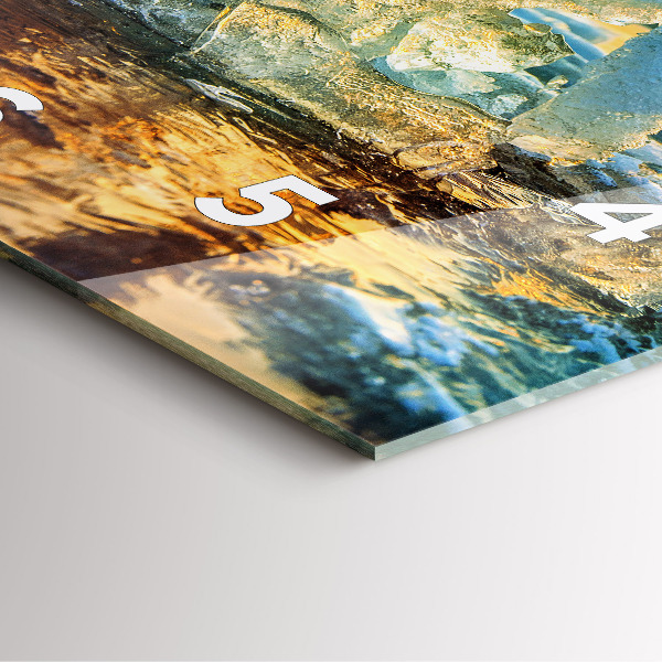 Square glass wall clock Iceberg and sunrise