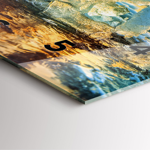 Square glass wall clock Iceberg and sunrise