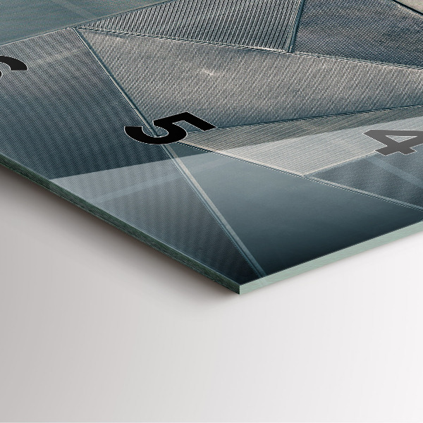 Square glass wall clock Metal abstract triangles