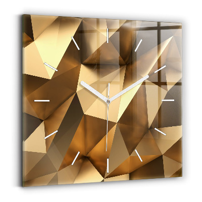 Square glass wall clock Geometric texture