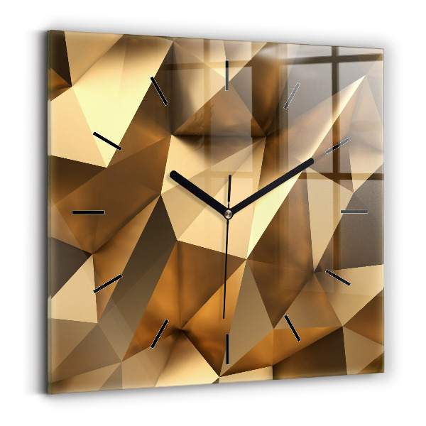 Square glass wall clock Geometric texture