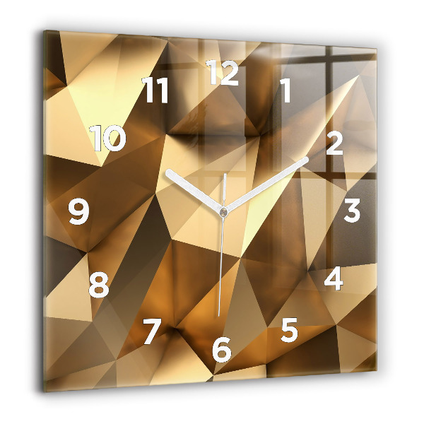 Square glass wall clock Geometric texture
