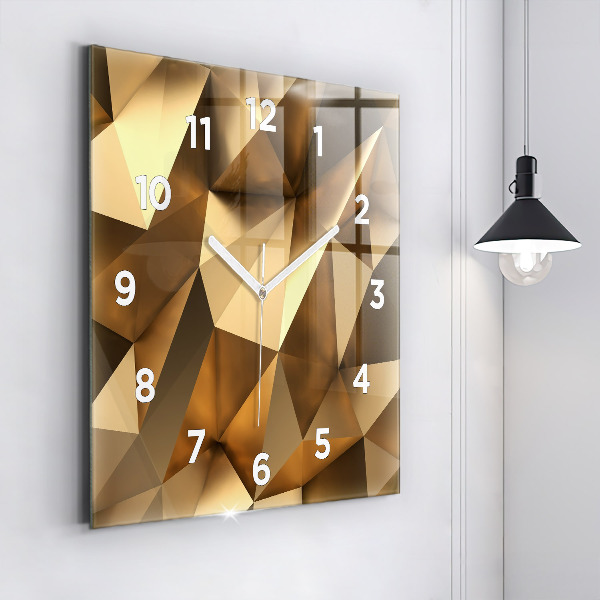 Square glass wall clock Geometric texture
