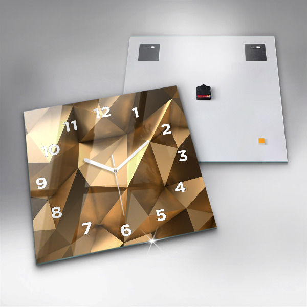 Square glass wall clock Geometric texture
