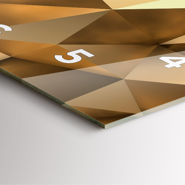 Square glass wall clock Geometric texture