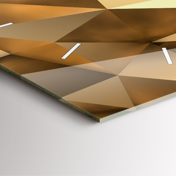 Square glass wall clock Geometric texture