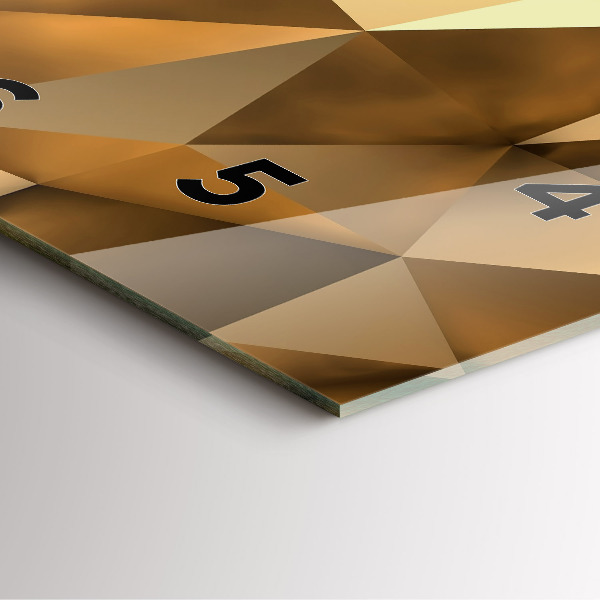 Square glass wall clock Geometric texture