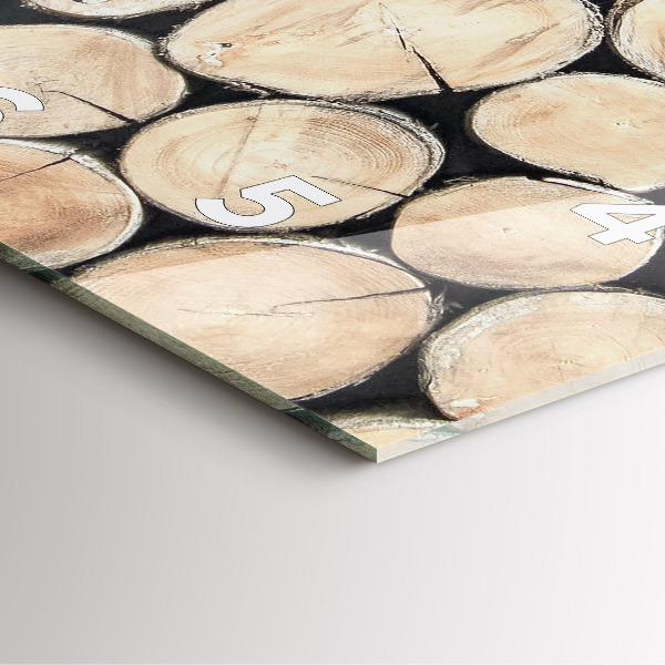 Square glass wall clock Cut tree stumps