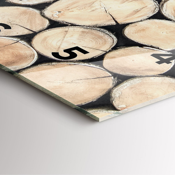 Square glass wall clock Cut tree stumps