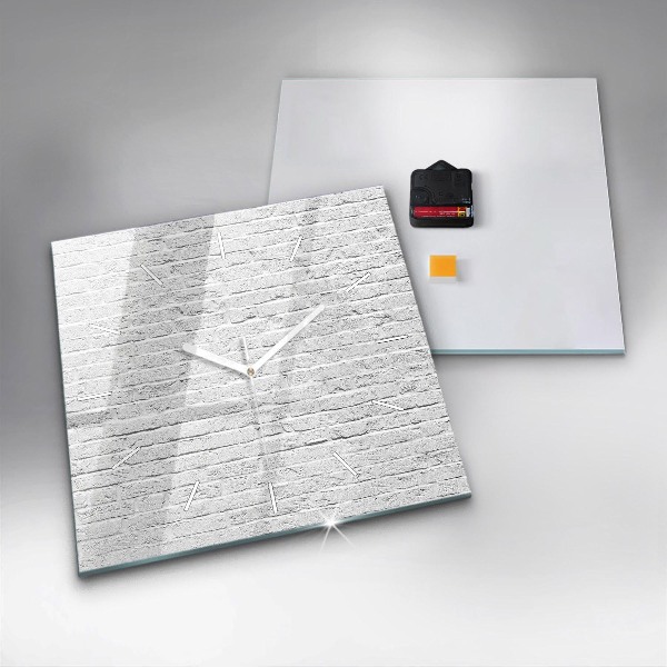 Square glass wall clock A wall of light bricks