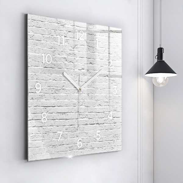 Square glass wall clock A wall of light bricks