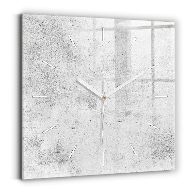 Square glass wall clock Concrete wall