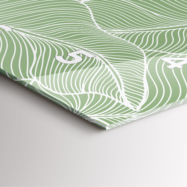 Square glass wall clock Leaves nature pattern