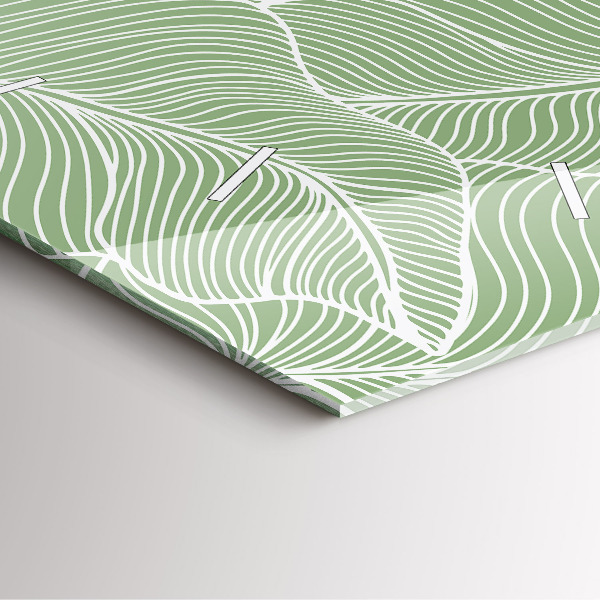 Square glass wall clock Leaves nature pattern