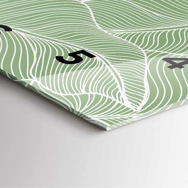 Square glass wall clock Leaves nature pattern