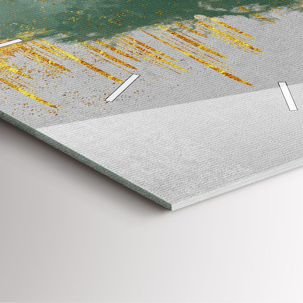 Square glass wall clock Decorative pattern