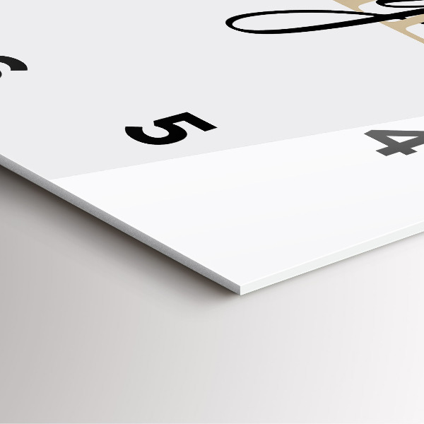 Square glass wall clock Family inscription