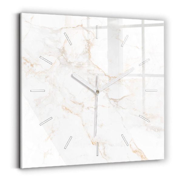 Square glass wall clock Elegant marble