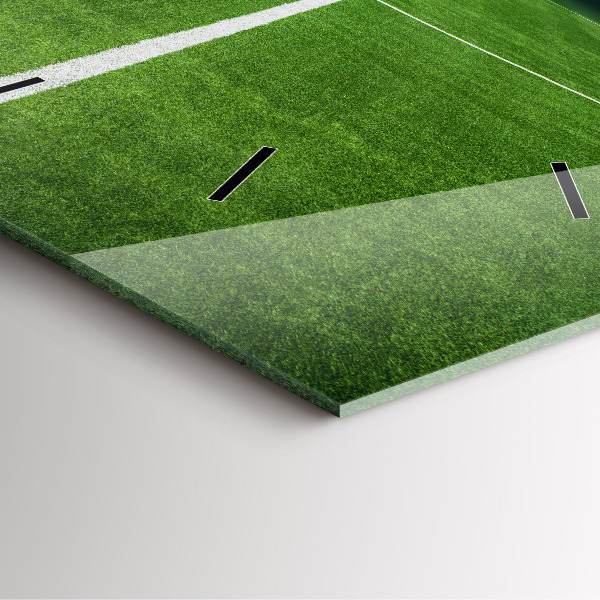 Square glass wall clock Football pitch