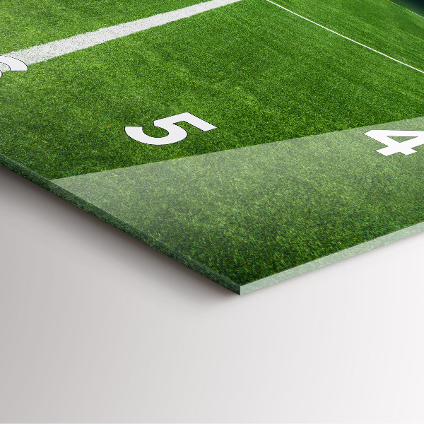 Square glass wall clock Football pitch