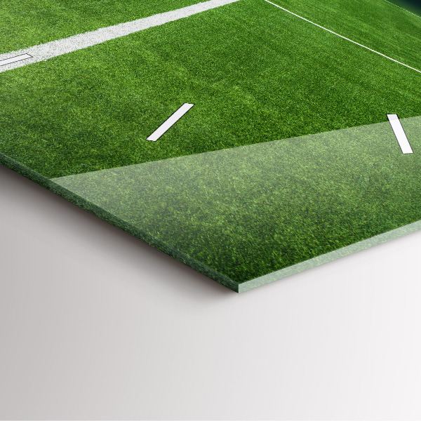 Square glass wall clock Football pitch