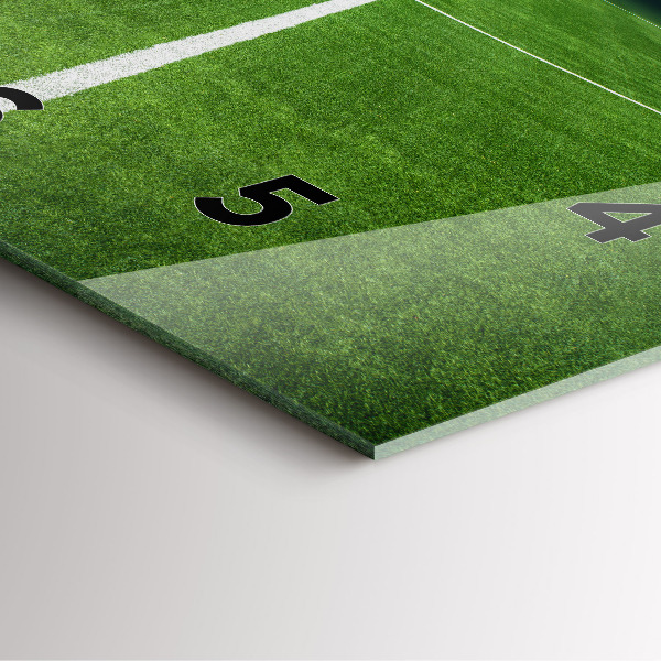 Square glass wall clock Football pitch