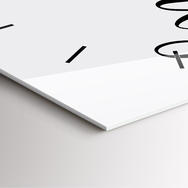 Square glass wall clock Family inscription and heart