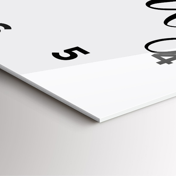 Square glass wall clock Family inscription and heart