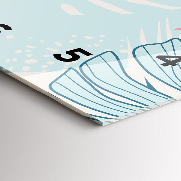 Square glass wall clock Pastel Leaves – Tropics