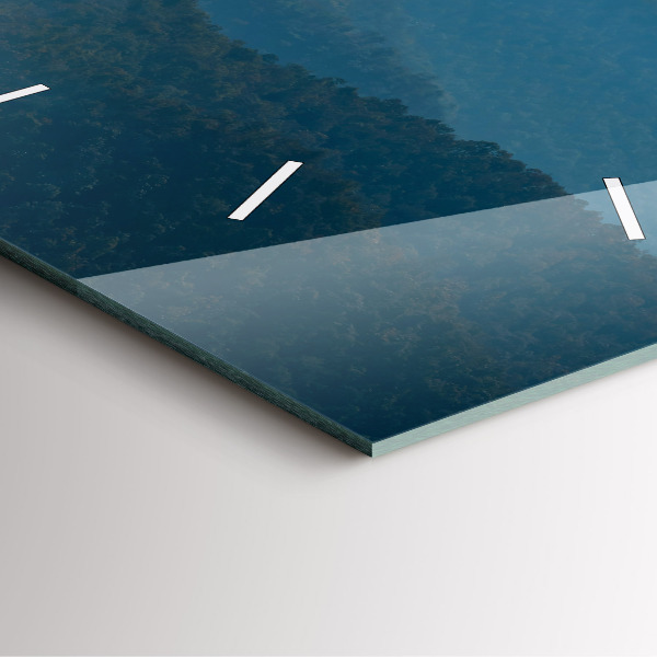 Square glass wall clock Abstract Mountain Landscape