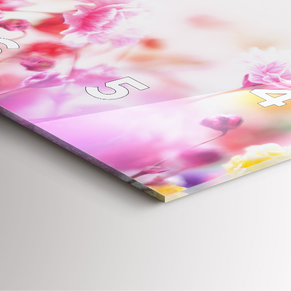 Square glass wall clock Flowers in the meadow