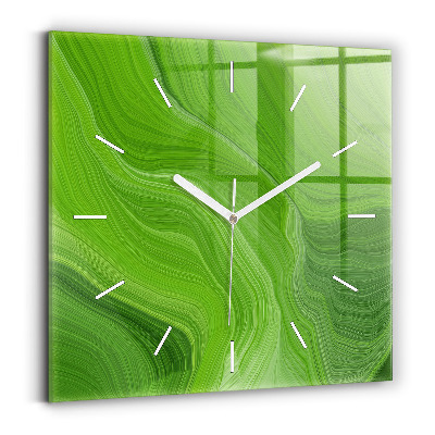Square glass wall clock Modern waves