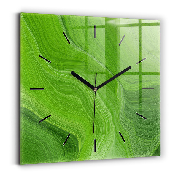 Square glass wall clock Modern waves